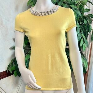 INC PEARL & RHINESTONE EMBELLISHED SWEATER